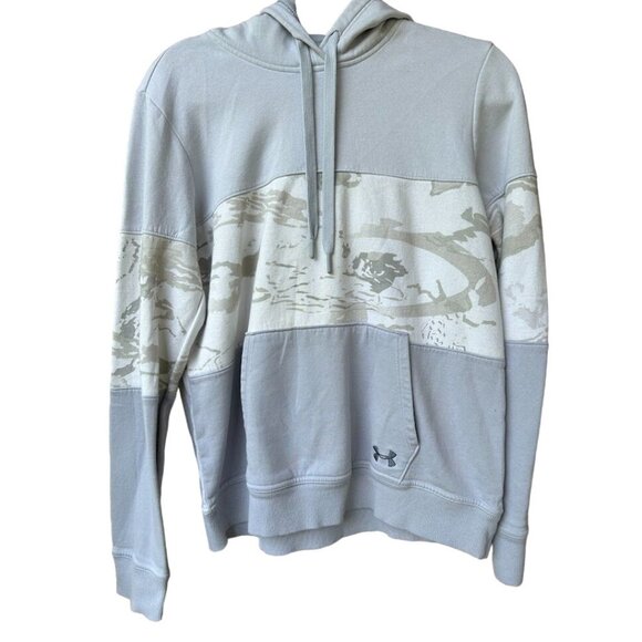 Under Armour Hoodie S Loose Fit Gray Camo Print - Picture 1 of 7